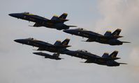 163754 @ YIP - Blue Angels 1-4 with 5 and 6 taking off on parallel runway - by Florida Metal