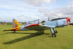G-BARS @ X5FB - De Havilland DHC-1 Chipmunk 22 at Fishburn Airfield, September 5th 2015. Unusually painted in Spanish AF colours! - by Malcolm Clarke