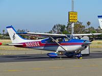 N8928X @ KRHV - California-based 1961 Cessna 182D parked on the visitor's ramp Reid Hillview Airport, San Jose, CA. - by Chris Leipelt