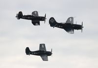 N551TC @ SUA - FM-2 Wildcat with Corsair and Helldiver - by Florida Metal