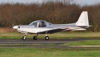 G-BOPU @ EGFH - Visiting Grob G115 aircraft departing Runway 22. Operated by Horizon Flight Training based at MOD St.Athan. - by Roger Winser