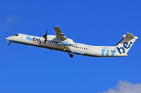 G-JECZ @ EGFF - Dash 8, Flybe Ltd, callsign Jersey 7PR, Previously C-FMTY, seen departing runway 30 en-route to  Belfast City. - by Derek Flewin