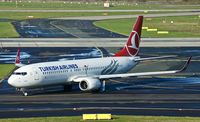 TC-JFD @ EDDL - Turkish Airlines, is here taxiing shortly after landing at Düsseldorf Int'l(EDDL) - by A. Gendorf