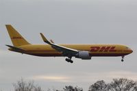 G-DHLE @ EDDP - Canary bird on very final for rwy 26L..... - by Holger Zengler