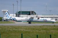 G-ECOJ @ LFRB - De Havilland Canada DHC-8-402Q Dash 8, Taxiing to boarding area, Brest-Bretagne airport (LFRB-BES) - by Yves-Q
