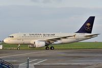 D-ASPB @ EGSH - Leaving Norwich in Saudia colour scheme. - by keithnewsome