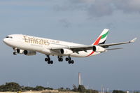 A6-ERM @ LMML - A340 A6-ERM Emirates Airlines - by Raymond Zammit