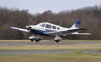 G-SHED @ EGFH - Visiting Archer II departing Runway 22. - by Roger Winser