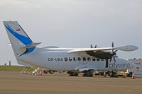 OK-UBA @ EGFF - Let 410 UVP-E, Citywing Ronaldsway based, previously SP-TXA, running the Anglesey service, parked up. - by Derek Flewin