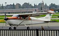 N9589T @ KRHV - Utah-based 1960 Cessna 210 parked on the transient ramp at Reid Hillview Airport, San Jose, CA. - by Chris Leipelt