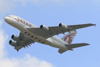 A7-APC @ LFPG - Airbus A380-861, Take off Rwy 27L, Roissy Charles De Gaulle Airport (LFPG-CDG) - by Yves-Q