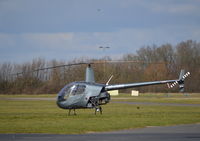 G-OBIL @ EGTB - Robinson R22 Beta II at Wycombe Air Park. - by moxy