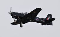 ZF239 @ EGFH - Pull up from practice approach to Runway 22 by RAF Tucano aircraft coded 239 of 1FTS. - by Roger Winser