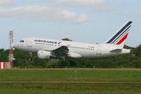 F-GUGH @ LFRB - Airbus A318-111, On final rwy 25L, Brest-Bretagne airport (LFRB-BES) - by Yves-Q