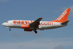 G-EZKG @ EGNT - Boeing 737-73V on finals to 25 at Newcastle Airport, September 2006. - by Malcolm Clarke