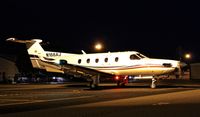 N168AJ @ KRHV - Stratos Partners LLC (Los Gatos, CA) 2000 Pilatus PC-12/45 all started up and preparing for a quick turn departure at Reid Hillview Airport, San Jose, CA. - by Chris Leipelt