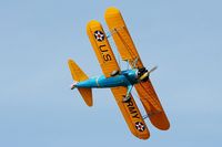 F-AZCK @ LFRU - Boeing A75N1, Solo display, Morlaix-Ploujean airport (LFRU-MXN) air show  2014 - by Yves-Q