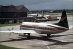 G-AOYG @ EGCC - Viscount 806 of Cambrian Airways as seen at Manchester in March 1971. - by Peter Nicholson