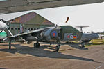 XV748 @ EGYK - Hawker Siddeley Harrier GR.3 from under the wing of Handley Page Herald G-AVPN at the Yorkshire Air Museum, Elvington in april 2010. - by Malcolm Clarke