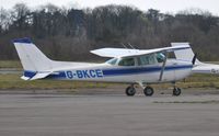 G-BKCE @ EGFH - Visiting Reims/Cessna Skyhawk operated by Leicestershire Aero Club. - by Roger Winser