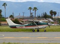 N9272G @ KRHV - Locally-based 1971 Cessna 182N slowing down to a stop at Reid Hillview Airport, San Jose, CA. - by Chris Leipelt