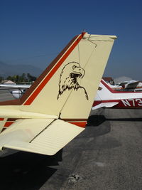N5565T @ SZP - Locally-based 1964 Cessna 172E Skyhawk @ Santa Paula Airport (Ventura County), CA (CLOSE-UP of Eagle tail logo) - by Steve Nation