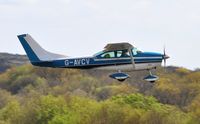 G-AVCV @ EGFH - Visiting Cessna Skylane departing Runway 28. - by Roger Winser