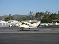 N7787N @ SZP - 1969 Piper PA-28-180 CHEROKEE, Lycoming O&VO-360 180 Hp, landing Rwy 22 - by Doug Robertson