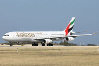 A6-ERM @ LMML - A340 A6-ERM Emirates Airlines - by Raymond Zammit