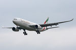 A6-EAQ @ EGNT - Airbus A330-243 on approach to 25 at Newcastle Airport, April 2009. - by Malcolm Clarke