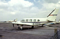 G-AXYC @ EGLK - Piper PA-31-310 Navajo [31-642] (IDS Aircraft) Blackbushe~G 23/04/1978. From a slide. - by Ray Barber