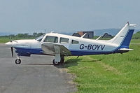 G-BOYV @ EGFP - Turbo Cherokee Arrow III, Liverpool based, previously N1143H, seen parked up.
