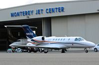 N492CA @ KMRY - Cava Air (Gary, IN) 2015 Cessna Citation CJ4 park red on the MRY Jet Center ramp at the Monterey Regional Airport, Monterey, CA. - by Chris Leipelt