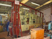 AR501 - Spitfire wing in jig at Shuttleworth - by P Byers