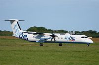 G-FLBB @ LFRB - De Havilland Canada DHC-8-402Q Dash 8, Taxiing to holding point rwy 25L, Brest-Bretagne Airport (LFRB-BES) - by Yves-Q