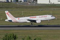 TS-IMU @ LFBO - Airbus A320-214, Landing rwy 14R, Toulouse-Blagnac airport (LFBO-TLS) - by Yves-Q