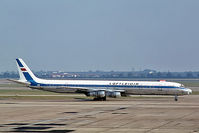 N8962T @ EGLL - Douglas DC-8-71 [45900] (Loftleider) Heathrow~G 08/09/1973. From a slide. - by Ray Barber