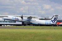 G-ECOD @ EGFF - Dash 8, Flybe, previously C-FPEX, call sign Jersey 284, seen departing runway 30 en-route to Belfast City.