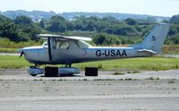 G-USAA @ EGFH - Visiting Reims/Cessna F150G operated by Aeros Holdings. - by Roger Winser
