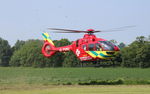 G-TVAL @ EGLP - G-TVAL EC135 responding a call at Brimpton Airfield - by Pete Hughes