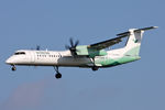 LN-WDH @ EGNT - De Havilland Canada DHC-8-402Q on approach to Newcastle Airport, March 1st 2012. - by Malcolm Clarke