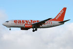 G-EZJS @ EGNT - Boeing 737-73V on approach to 25 at Newcastle Airport, October 2006. - by Malcolm Clarke