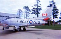 23228 @ CYBN - Sabre 23228 shown at Canadian Forces Base Borden, Ontario in August 1971 where it was being used as an instructional airframe. - by Alf Adams