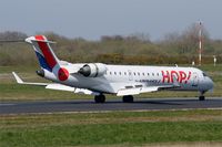 F-GRZC @ LFRB - Canadair Regional Jet CRJ-702, Reverse thrust landing rwy 07R, Brest-Bretagne Airport (LFRB-BES) - by Yves-Q