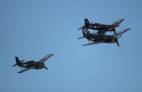 N551TC @ SUA - FM-2 Wildcat with TBM Avenger and Corsair - by Florida Metal