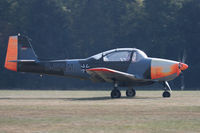 D-EFLM @ EDST - Rolling out after a landing at the 2016 Hahnweide Oldtimer Fliegertreffen - by alanh