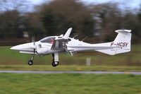 F-HCSV @ LFRB - Diamond DA-42 Twin Star, Landing rwy 25L, Brest-Bretagne airport (LFRB-BES) - by Yves-Q