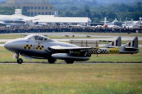 G-DHZZ @ EGLF - Taxying for take off at the 1998 Farnborough International Air Show. - by kenvidkid