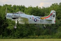 F-AZDP @ LFFQ - Douglas AD-4NA Skyraider, Take off rwy 28, La Ferté-Alais airfield (LFFQ) Airshow 2015 - by Yves-Q