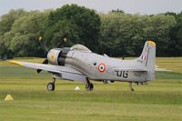 F-AZFN @ LFFQ - Douglas AD-4N Skyraider, Landing rwy 28, La Ferté-Alais airfield (LFFQ) Airshow 2015 - by Yves-Q